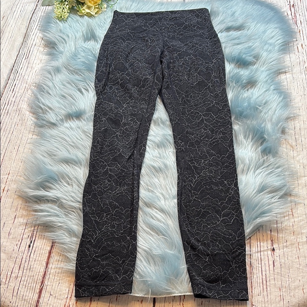 Lululemon Nulu Align Pant II in Lacescape Dark Cast Black sz 2